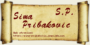 Sima Pribaković vizit kartica